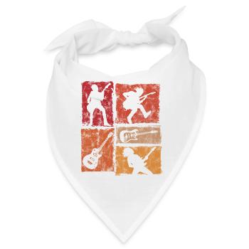 Vintage E-Guitarre Sammlung Guitarrist Bassist - Bandana - Weiß - Vorne