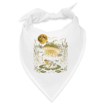 Vintage Mondbeschienener Bullfrosch-Teich - Bandana - Weiß - Vorne