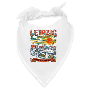 Retro Leipzig Germany Cultural Heart Cityscape - Bandana - Weiß - Vorne