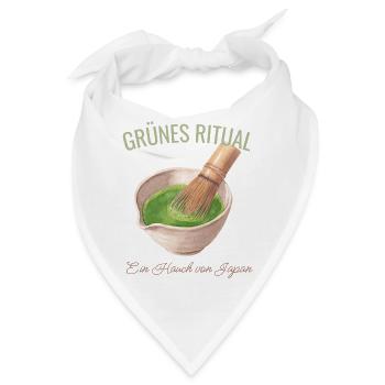 Grünes Ritual – Ein Hauch von Japan - Bandana - Weiß - Vorne