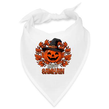 Frohes Samhain-Wicca-Wicca-Kürbis-Halloween - Bandana - Weiß - Vorne