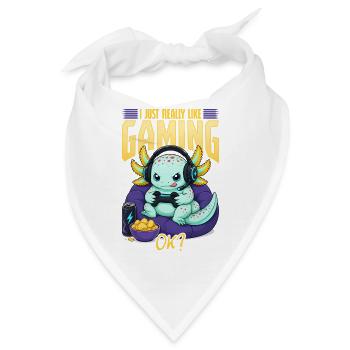 Funny Axolotl Gamer Gaming - Bandana - Weiß - Vorne
