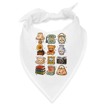 Kawaii Flohmarkt | Retro & Nostalgie - Bandana - Weiß - Vorne