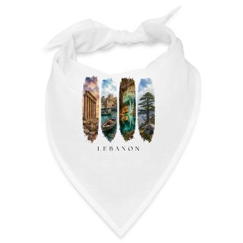Libanon Travel – Beirut & Kultur Motiv - Bandana - Weiß - Vorne