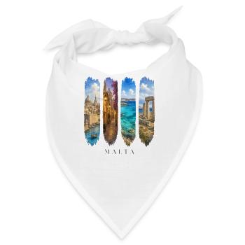 Malta Urlaub Travel – Küste & Kultur Motiv - Bandana - Weiß - Vorne