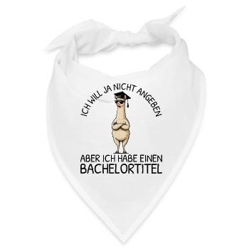 Bachelortitel Lama mit Abschluss Studium - Bandana - Weiß - Vorne