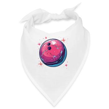 Cartoon Bowlingkugel - Bandana - Weiß - Vorne