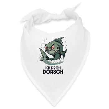 Ich dreh Dorsch – Lustiger Fisch Spruch - Bandana - Weiß - Vorne