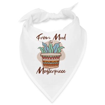 Gifts For Pottery Makers Mud To Masterpiece - Bandana - Weiß - Vorne