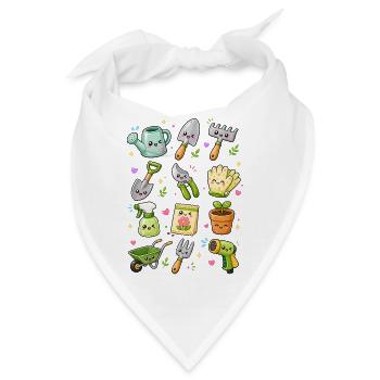 Kawaii Gartenwerkzeug | Gärtnern - Bandana - Weiß - Vorne
