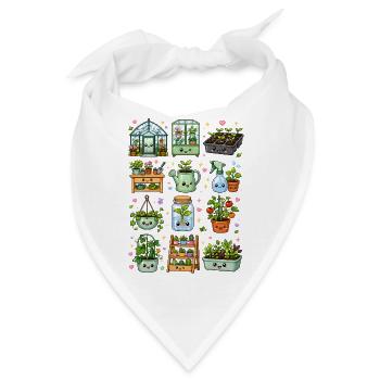 Kawaii Gewächshaus | Gärtnern & Pflanzen - Bandana - Weiß - Vorne