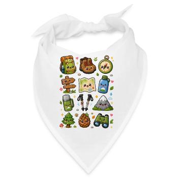 Kawaii Wandern | Outdoor & Berge - Bandana - Weiß - Vorne