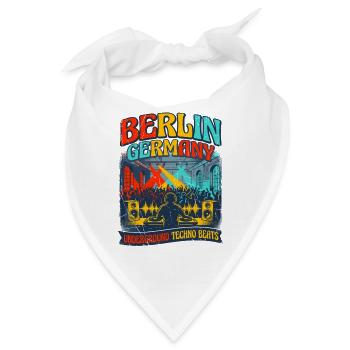 Berlin Germany Underground Techno Beats Music - Bandana - Weiß - Vorne