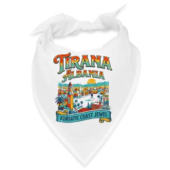 Vintage Tirana Albania Adriatic Coast Cityscape - Bandana - Weiß - Vorne