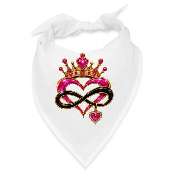 Königliche Unendlichkeits-Herzjuwelen - Bandana - Weiß - Vorne