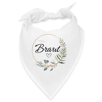 Braut Herz Eukalyptus - Bandana - Weiß - Vorne