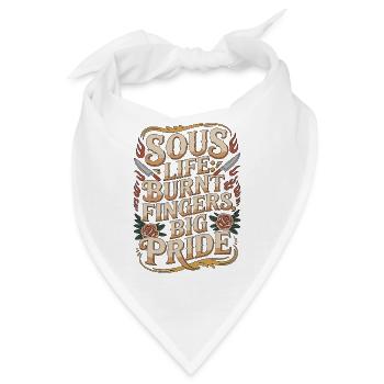 Sous Chef Sous Life Burnt Fingers Culinary Arts - Bandana - Weiß - Vorne