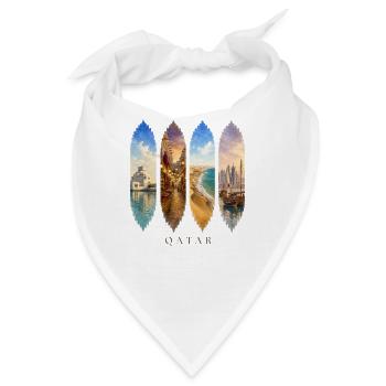 Qatar Travel – Doha & Wüste Motiv - Bandana - Weiß - Vorne