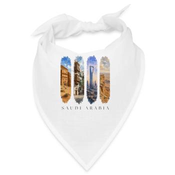 Saudi-Arabien Travel – Wüste & Kultur Motiv - Bandana - Weiß - Vorne