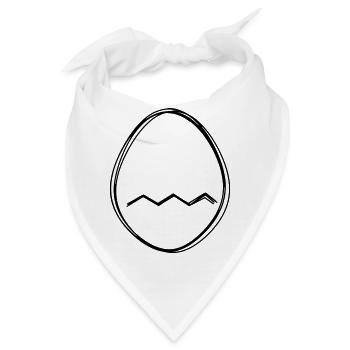 Osterei handgezeichnet - Bandana - Weiß - Vorne