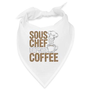 Sous Chef Before Coffee Line Chef Coffee Lover - Bandana - Weiß - Vorne