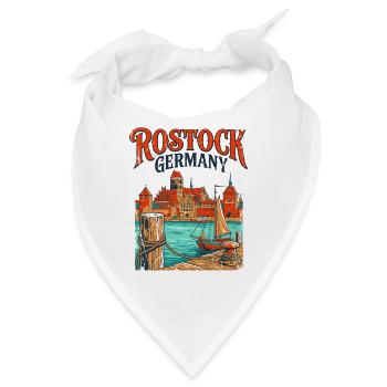 Vintage Rostock Cityscape Travel Novelty For - Bandana - Weiß - Vorne