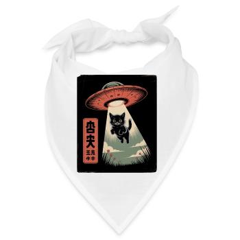 UFO Katze - Bandana - Weiß - Vorne
