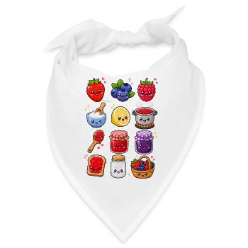 Kawaii Marmelade | Beeren & Einkochen - Bandana - Weiß - Vorne