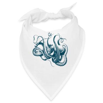 Vintage Kraken Oktopus Tiefsee Tentakel - Bandana - Weiß - Vorne