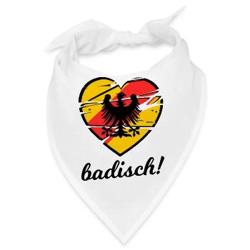 Herzflagge Deutsche Badische Liebe - Bandana - Weiß - Vorne