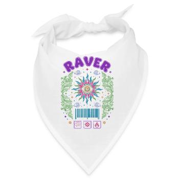 Raver Hippie Musik Trippig Rave Goa Trance - Bandana - Weiß - Vorne