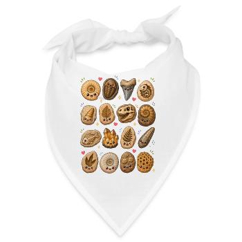 Kawaii Fossilien | Paläontologie & Geologie - Bandana - Weiß - Vorne