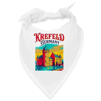City Krefeld Germany Vintage Castle Retro Travel - Bandana - Weiß - Vorne