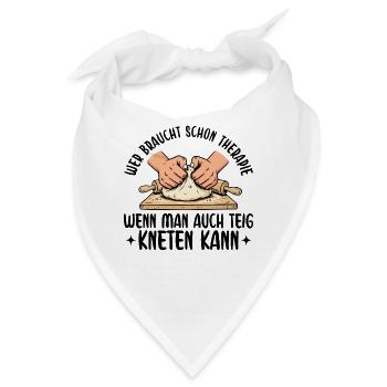 Backen Teig kneten Therapie Pizzabäcker - Bandana - Weiß - Vorne