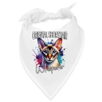 Orientalisch Kurzhaar Flüsterer - Bandana - Weiß - Vorne
