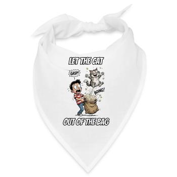 Lass die Katze aus dem Sack – lustige Idiom-Zeichentrickserie - Bandana - Weiß - Vorne