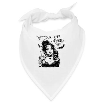 Gothic Vamp Selfie Druck - Bandana - Weiß - Vorne