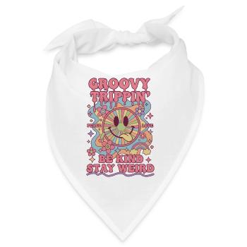 Trippy Festival Groovy Trippin Bleib Weird Hippie - Bandana - Weiß - Vorne