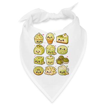 Kawaii Pistazie | Desserts & Süßes - Bandana - Weiß - Vorne