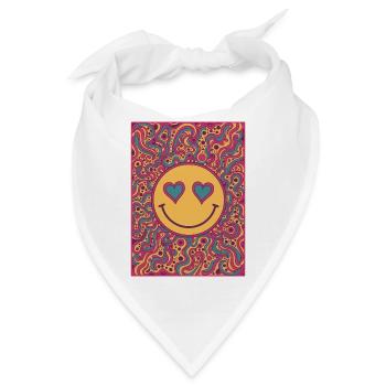 Psychedelisches Festival-Hippie-Pilz-Batik-Rave - Bandana - Weiß - Vorne