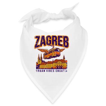 Zagreb Croatia Flying Tram City Skyline - Bandana - Weiß - Vorne
