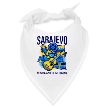 Sarajevo Bosnia And Herzegovina Travel Art - Bandana - Weiß - Vorne