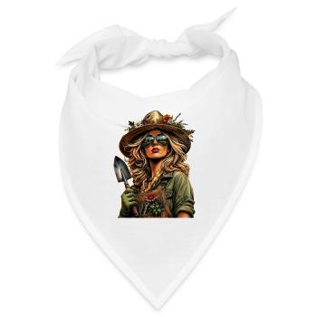 Gärtnerin Gartenliebe - Bandana - Weiß - Vorne