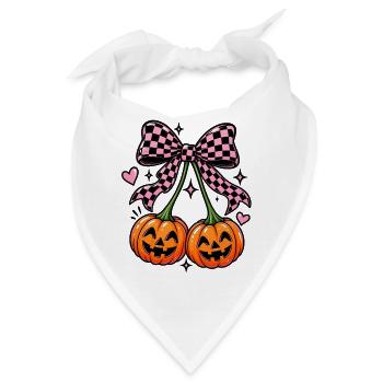Halloween Kürbis Kirschen  - Bandana - Weiß - Vorne