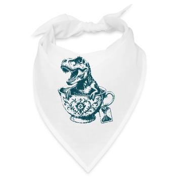 Tea Rex Teetasse Komet Dinosaurier Wortspiel - Bandana - Weiß - Vorne
