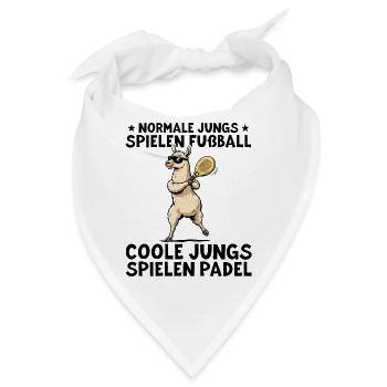 Padelspieler Lama Coole Jungs spielen Padel - Bandana - Weiß - Vorne