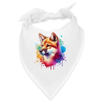 Australischer Wildhund Motiv - Bandana - Weiß - Vorne