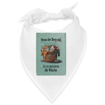 Wenn der Berg ruft – Lustiger Wäscheberg Spruch - Bandana - Weiß - Vorne