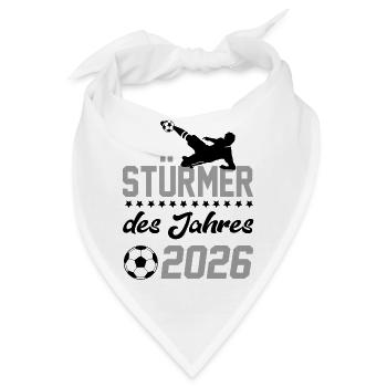 Stürmer 2026 Fußball Fußballspieler Sprüche Fun - Bandana - Weiß - Vorne