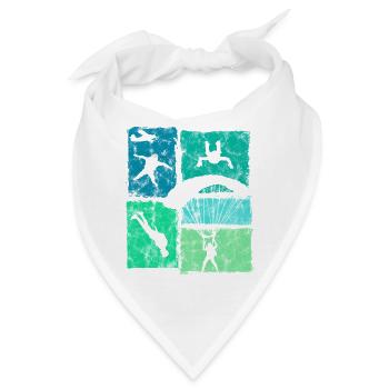 Fallschirmspringer Collage Fallschirm Extremsport - Bandana - Weiß - Vorne